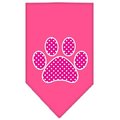 Unconditional Love Pink Swiss Dot Paw Screen Print Bandana Bright Pink Small UN757657